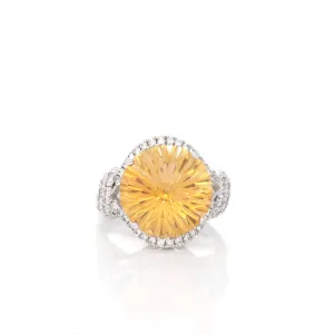 Baikalla™ Sterling Silver Natural Citrine 4 Prong Set Ring