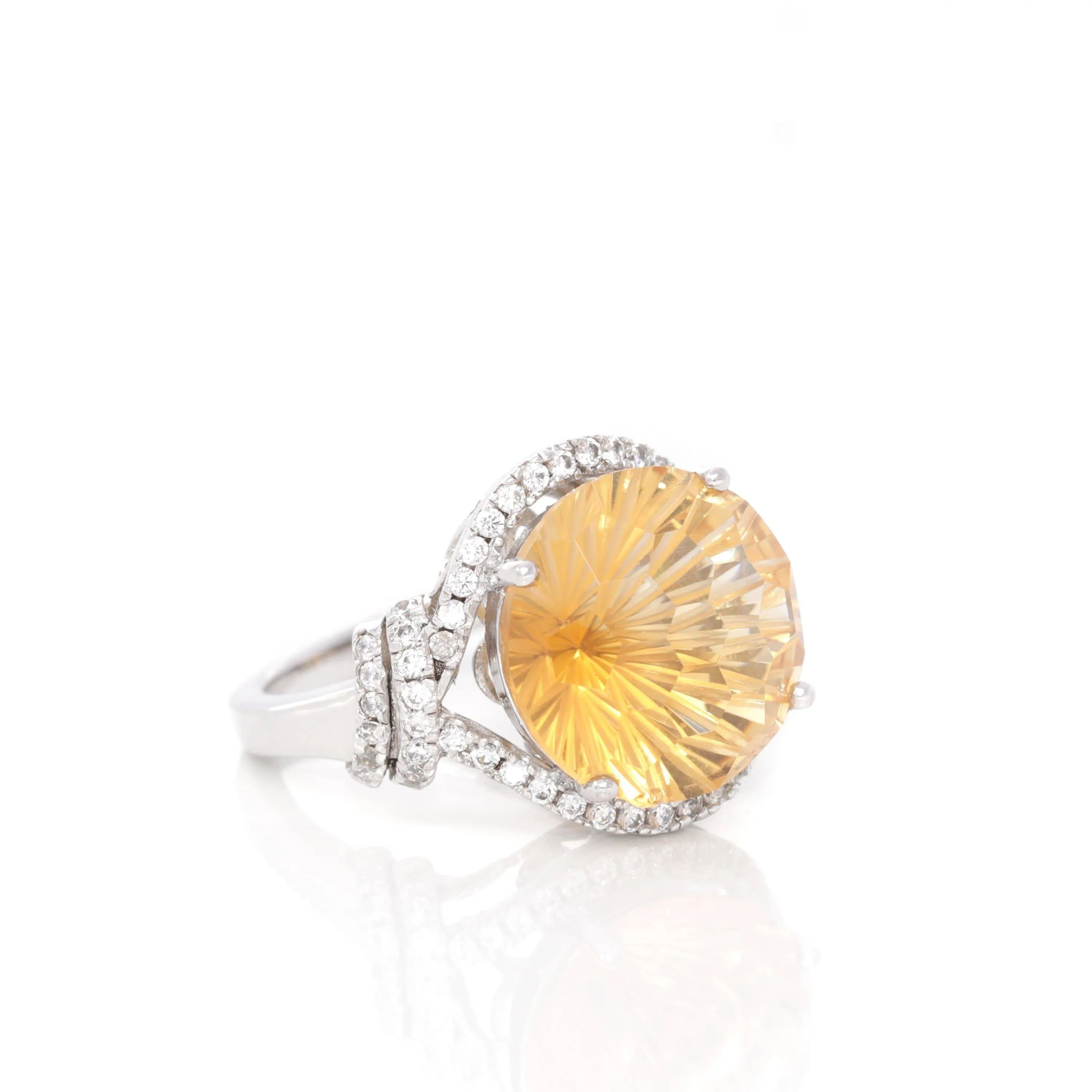 Baikalla™ Sterling Silver Natural Citrine 4 Prong Set Ring