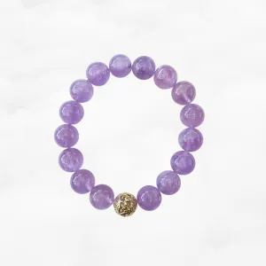 Beaded Amethyst Bracelet 12mm