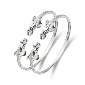 Better Jewelry Elephant .925 Sterling Silver West Indian Baby Bangles, 1 pair