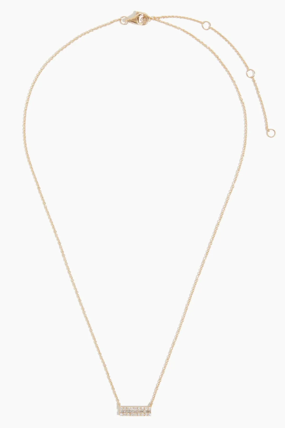 Bezel Bar Necklace in 14k Yellow Gold