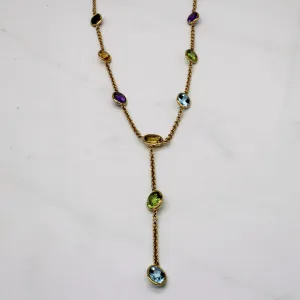 'Birks' Multi Gem Drop Necklace | 26.30ctw | 16" |