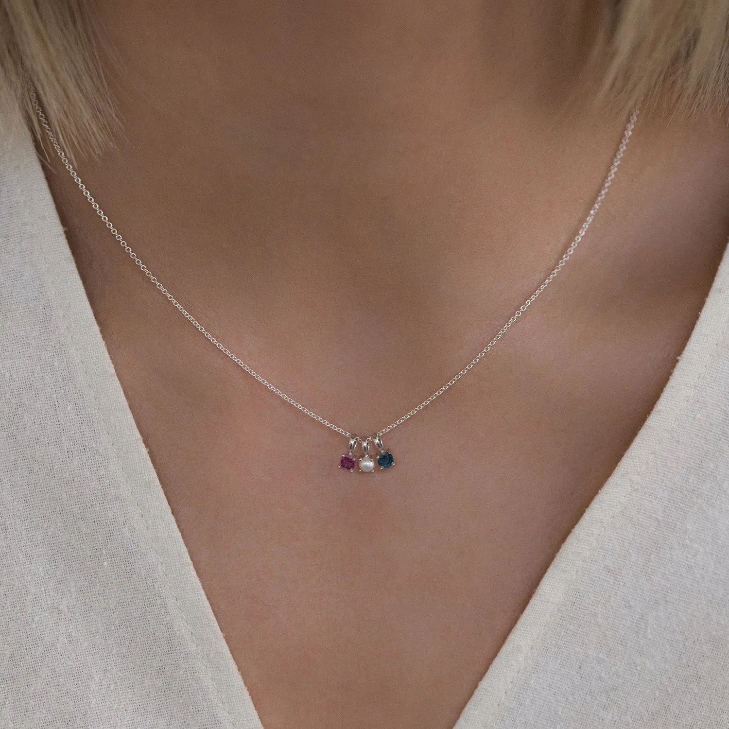 Birthstone Necklace | Silver & Garnet