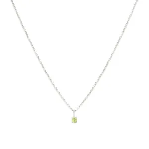 Birthstone Necklace | Silver & Peridot