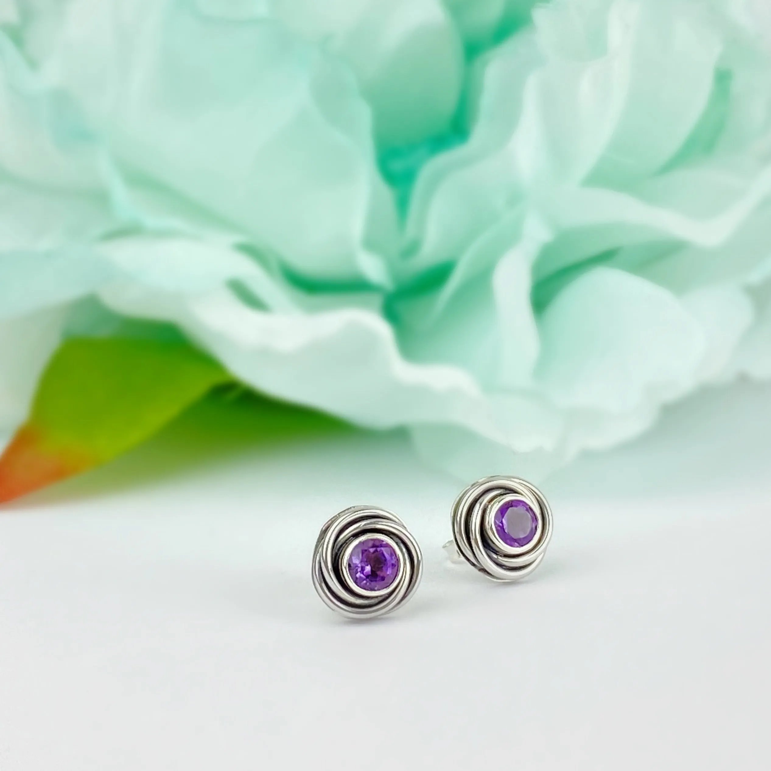 Blackcurrant Swirl Earrings - VE609