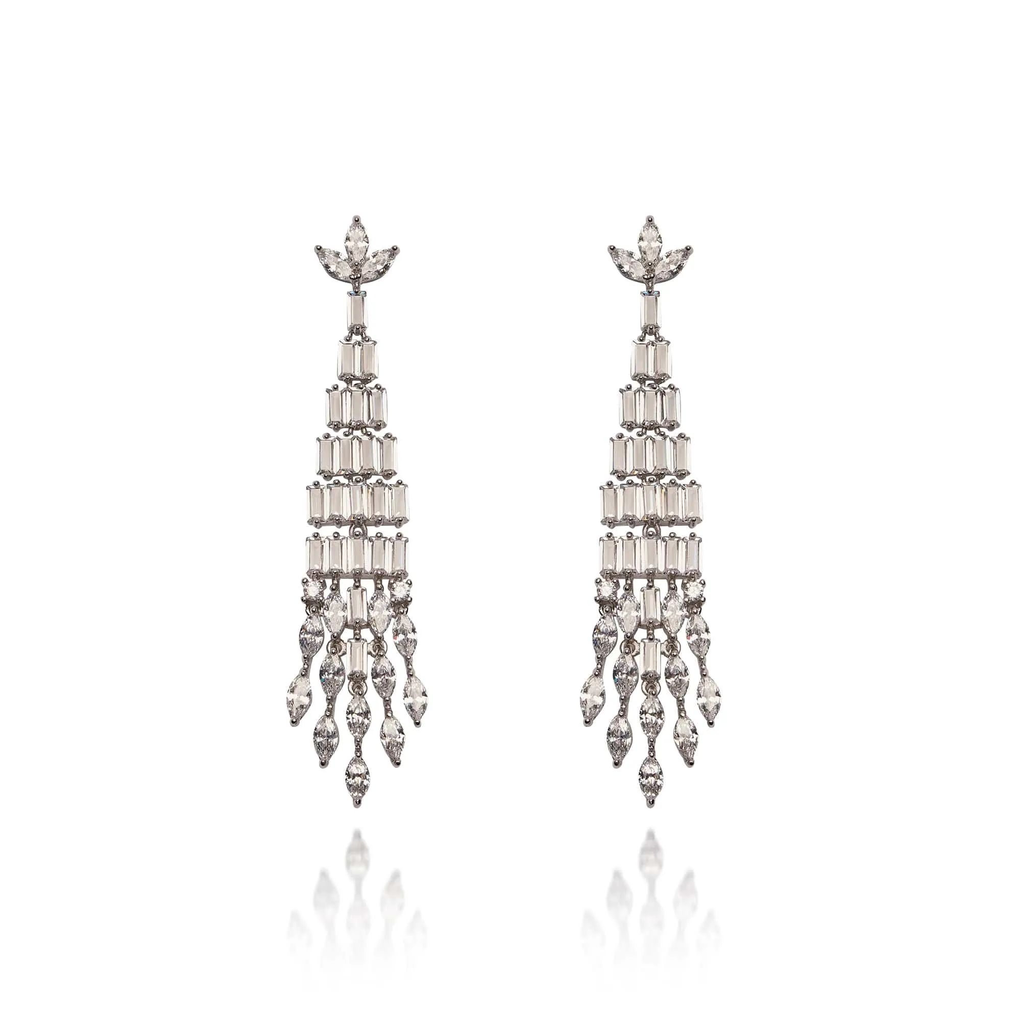 Bridal Chandelier Earrings: Art Deco Inspired Crystal Chandelier Drop Earrings