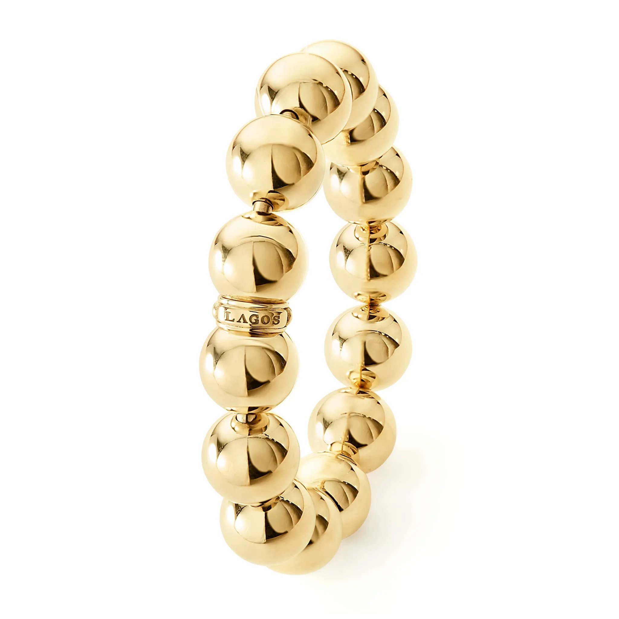 Caviar Gold 15mm Gold Bead Bracelet