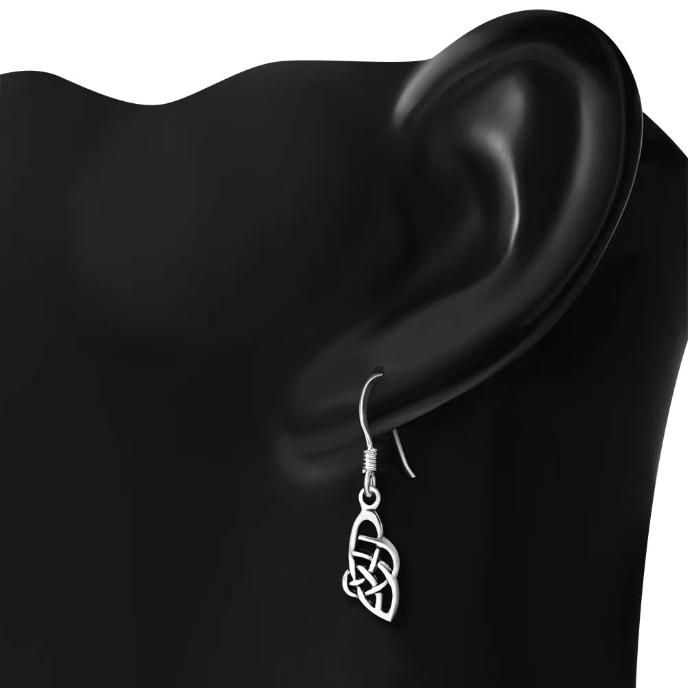 Celtic Knot Plain Solid Silver Earrings