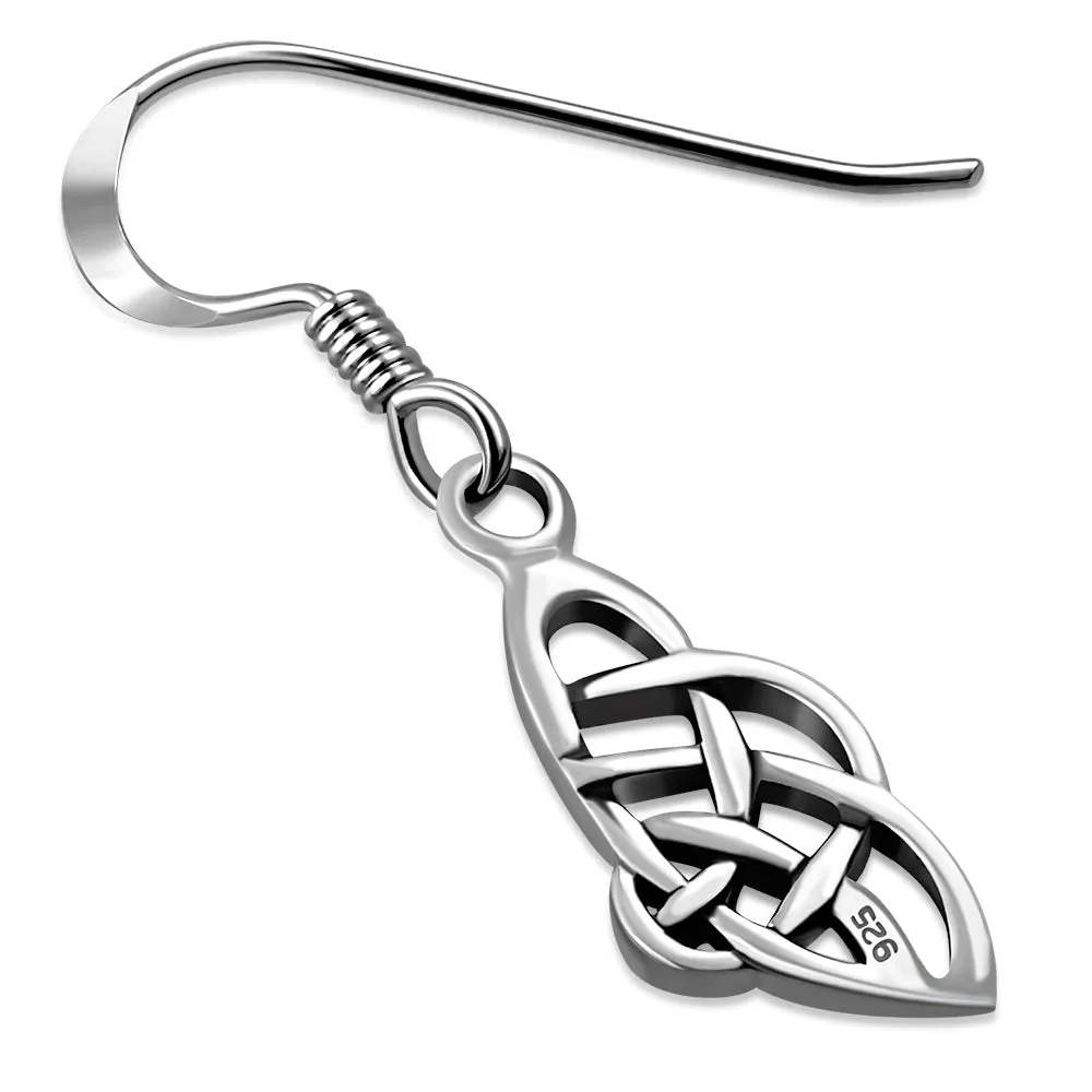 Celtic Knot Plain Solid Silver Earrings