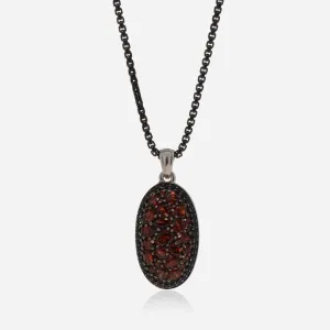 Charles Krypell Roxy Sterling Silver, Black Sapphire 0.62ct. tw. Pendant Necklace 4-600-RXGAR