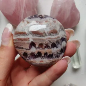 Chevron Amethyst Palm Stone (#11)