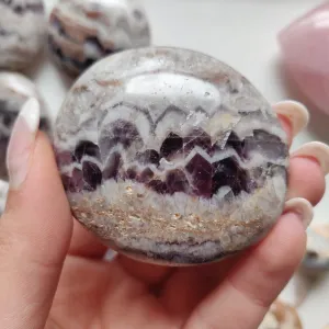 Chevron Amethyst Palm Stone (#12)