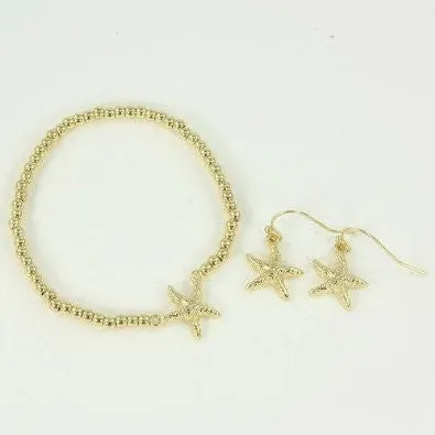 Children's Starfish Bracelet and Earring Matching Set