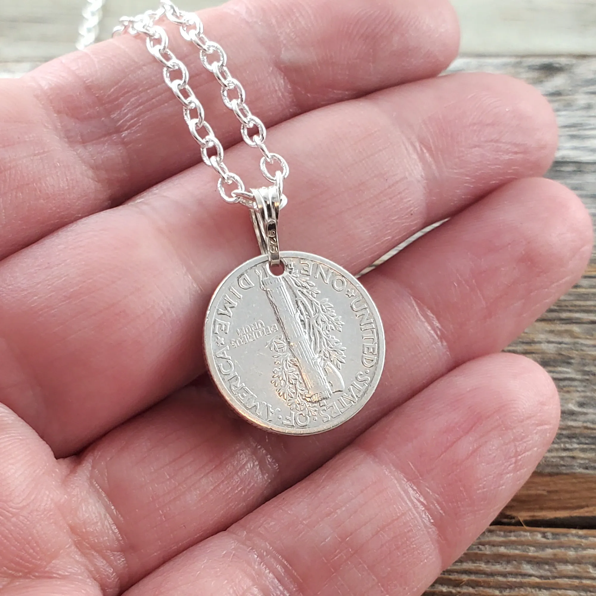 Citrine Mercury Dime Necklace