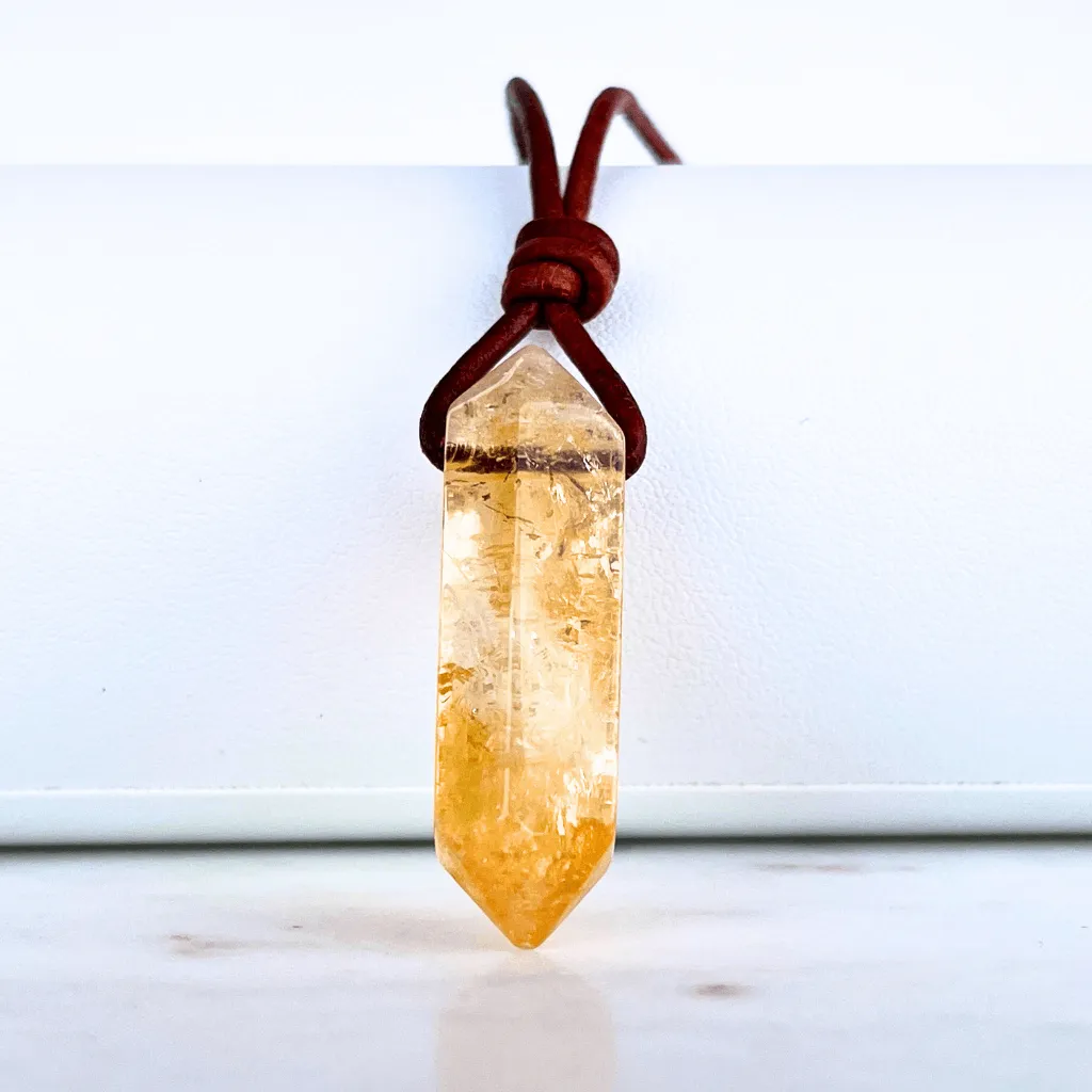 Citrine Point Pendant Necklace OOAK - Radiant Natural Beauty