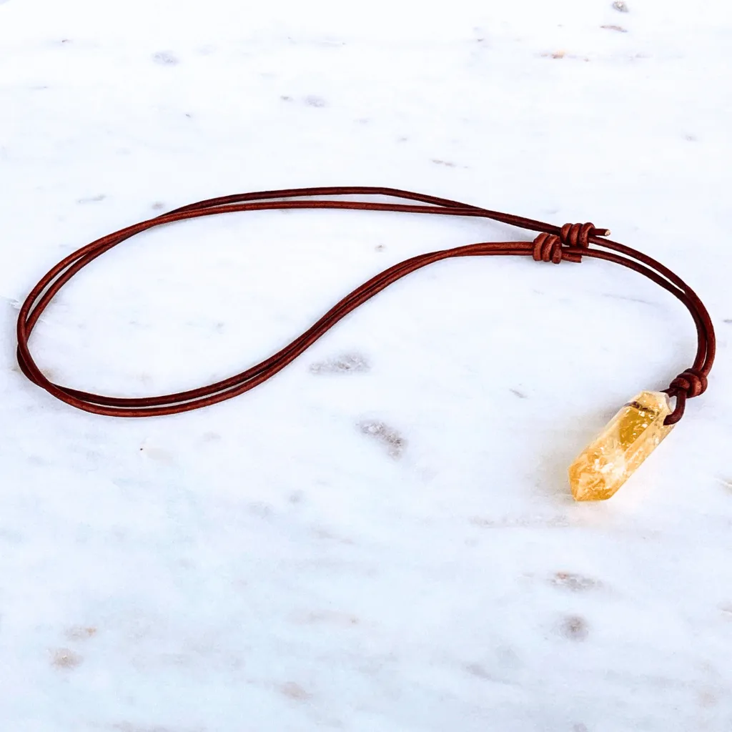 Citrine Point Pendant Necklace OOAK - Radiant Natural Beauty