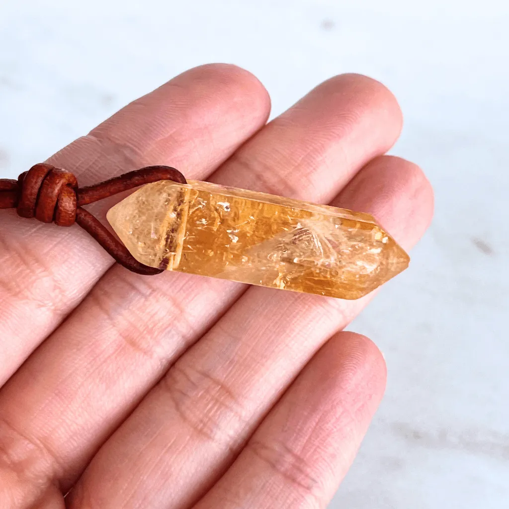 Citrine Point Pendant Necklace OOAK - Radiant Natural Beauty