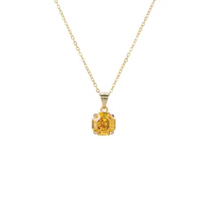 Citrine Single Stone Necklace