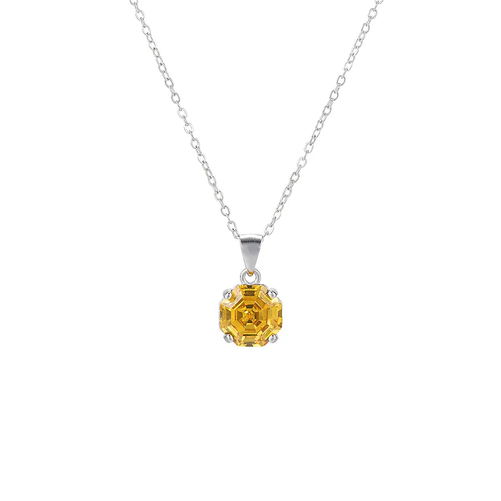 Citrine Single Stone Necklace