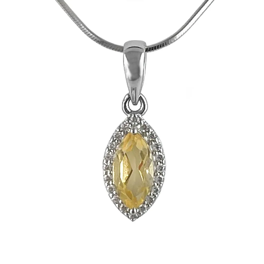 Citrine Sterling Silver Pendant