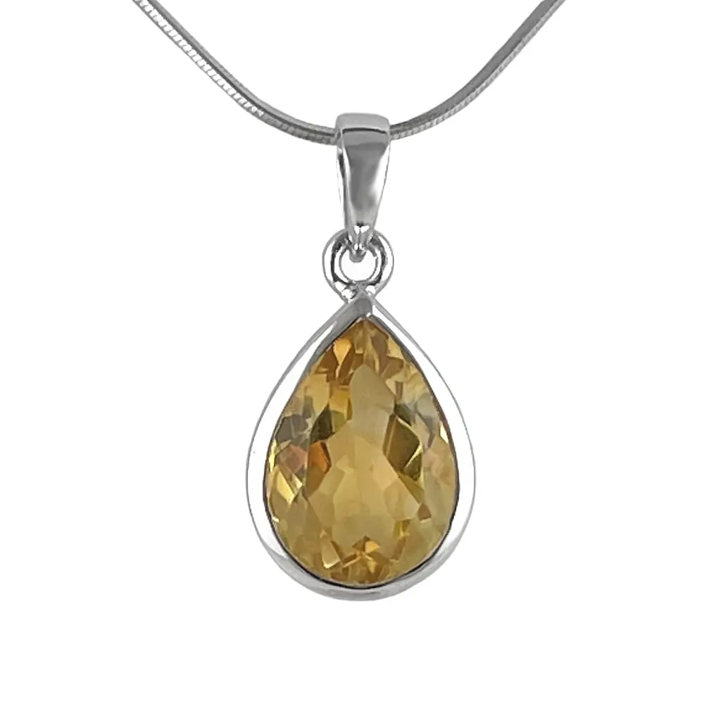 Citrine Sterling Silver Pendant