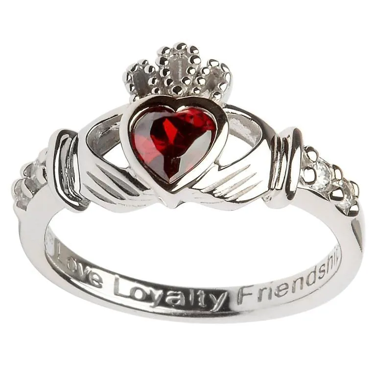 Claddagh Birthstone Ring | January