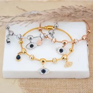 Classic Evil Eye Charm Bangle