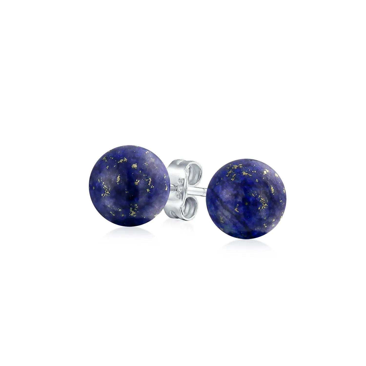 Classic Gemstone Ball Stud Earrings .925 Sterling Silver Birthstone Color Option