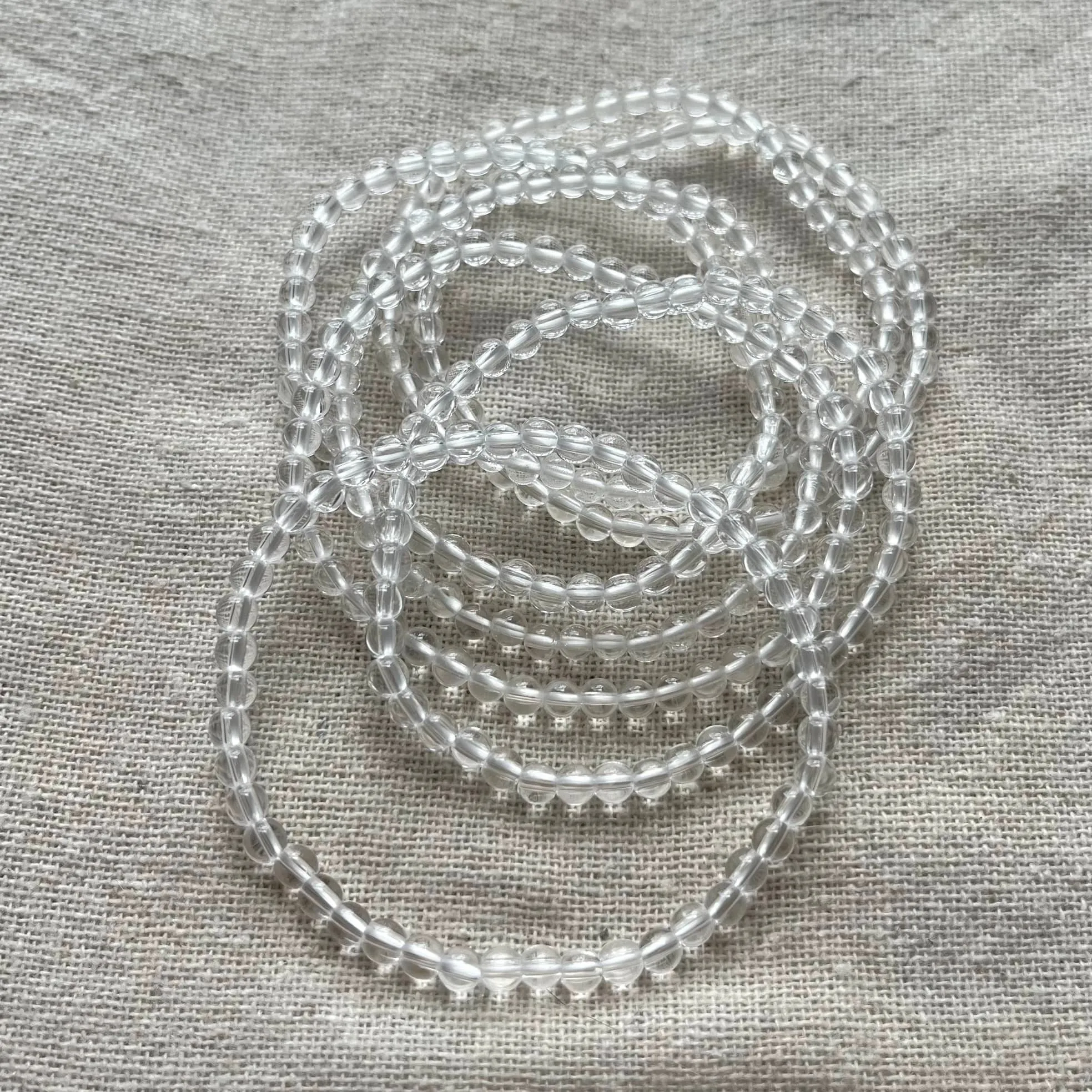 Clear Quartz 4mm Beaded Bracelet - Master Healer