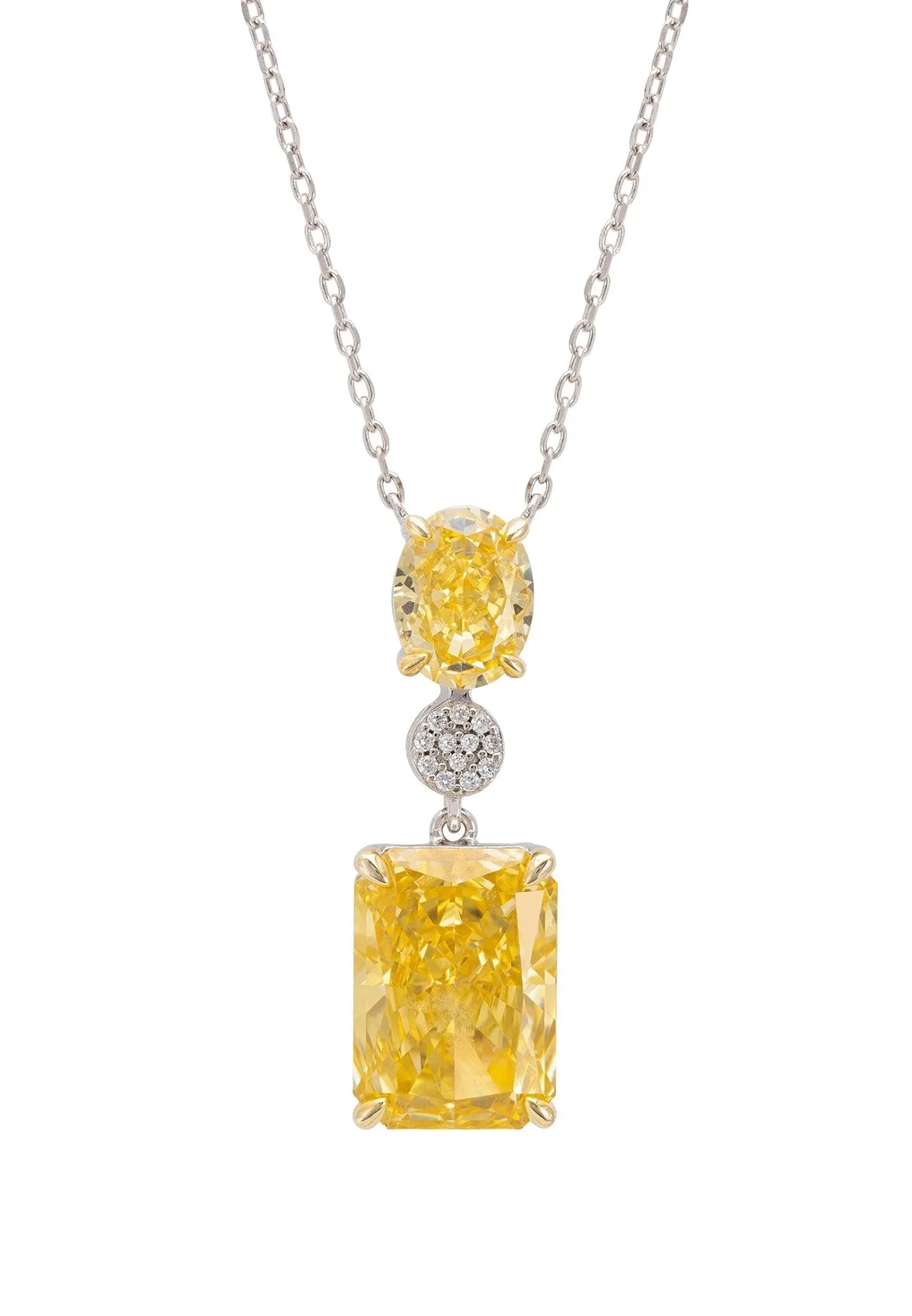 Constance Pendant Necklace Silver Lemon Topaz