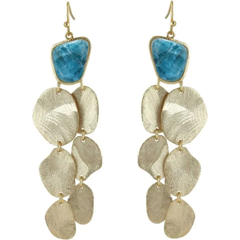 Copy of Marcia Moran Heather Disc  Drop Earrings with Apatite Stone