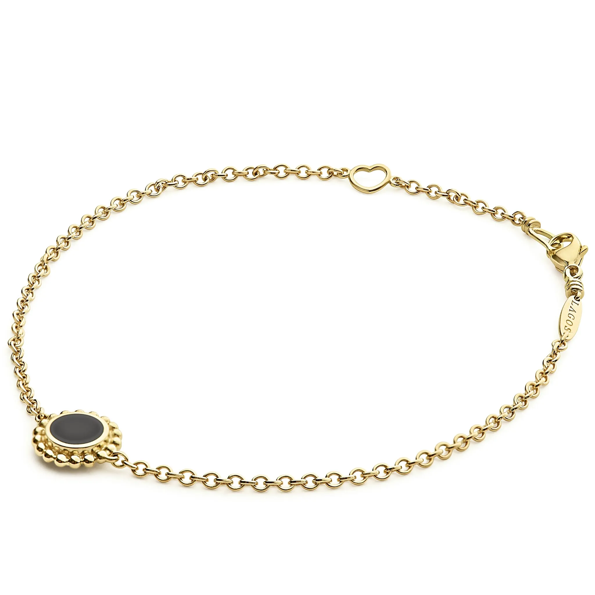 Covet Single Station Round Onyx Bracelet