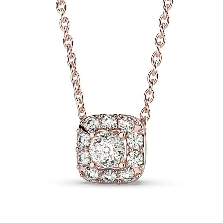 Cushion Halo Diamond Pendant