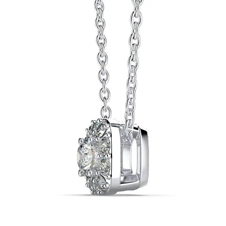 Cushion Halo Diamond Pendant