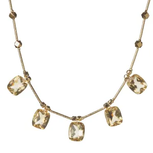 Cushion Necklace - Citrine