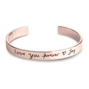 Customised Hand Written Message Bracelet Rosegold Plated