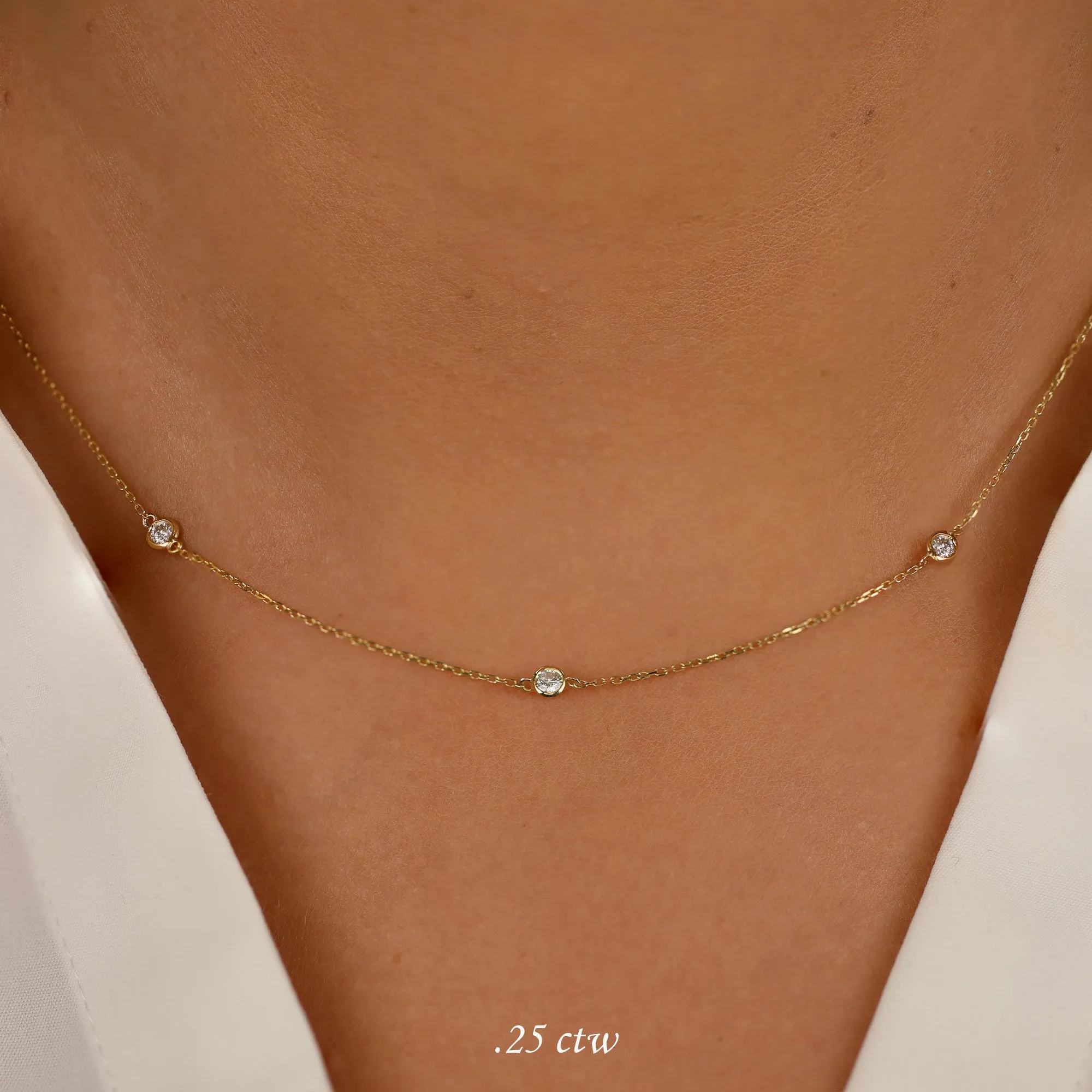 Dainty Diamond By The Yard Necklace - 0.25, Tanya