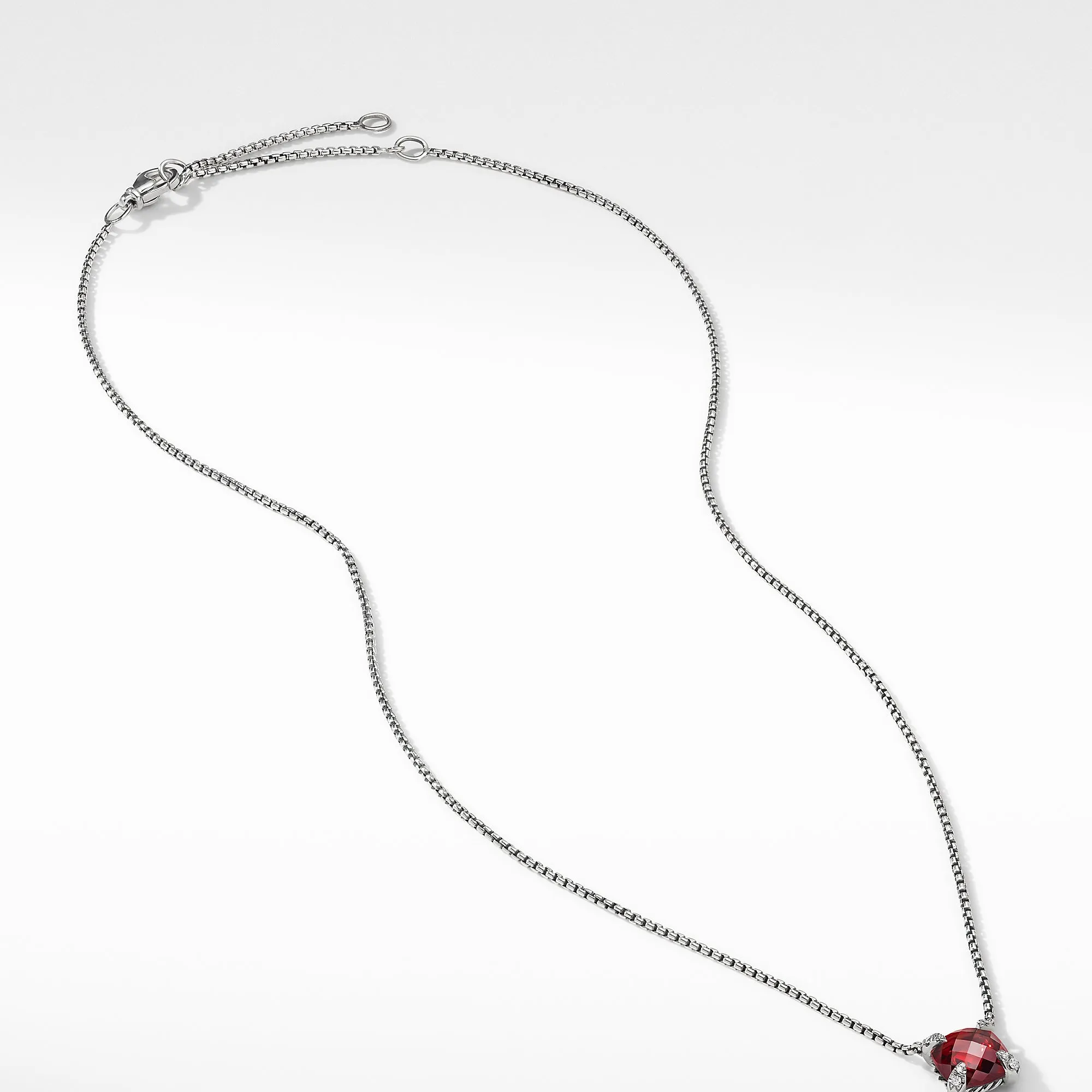 David Yurman Chatelaine Pendant Necklace with Rhodalite Garnet and Diamonds 8mm