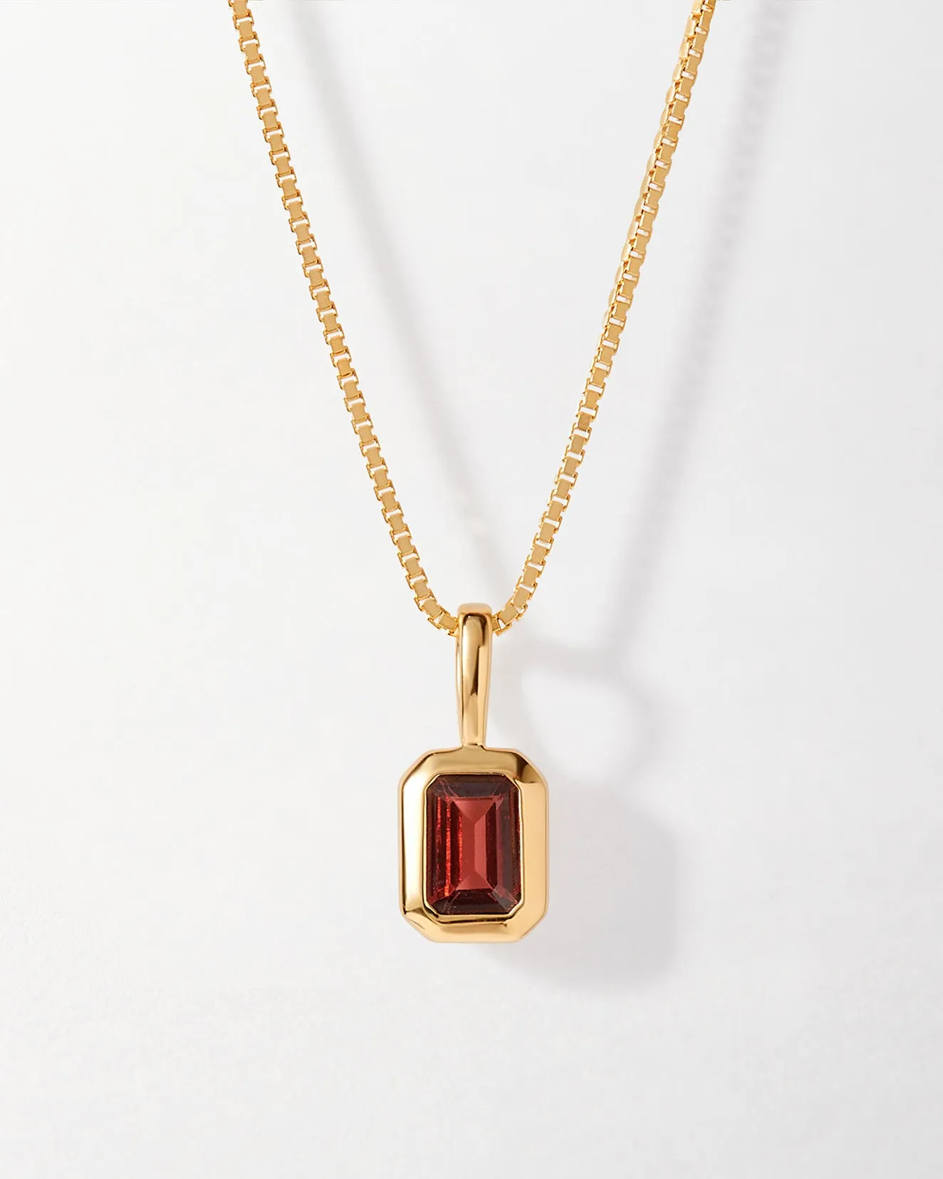 Deco Garnet January Birthstone Necklace