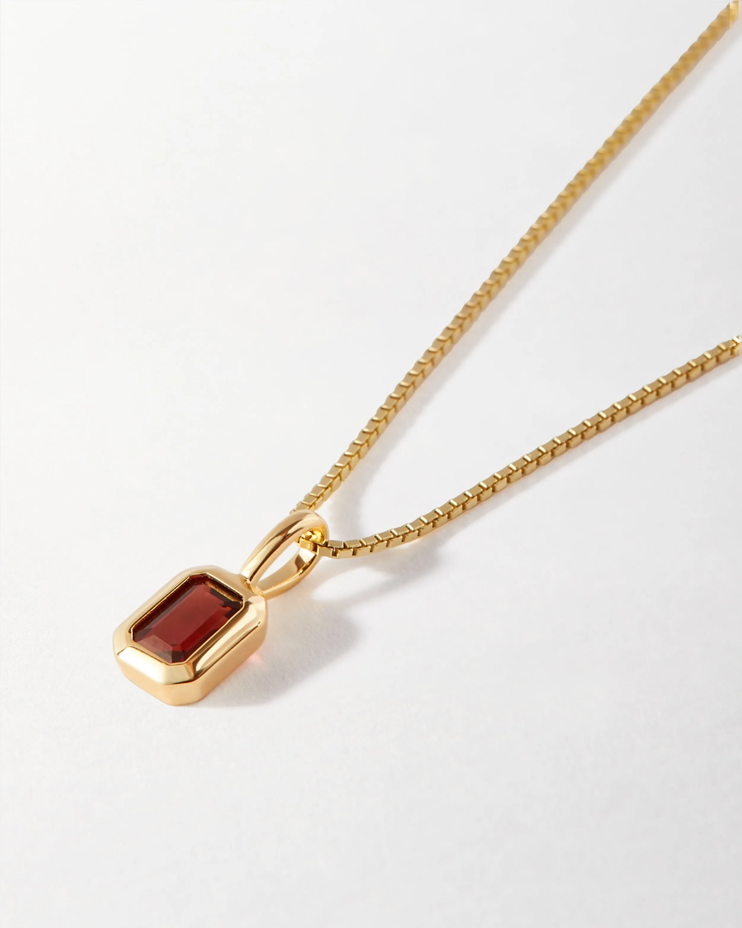 Deco Garnet January Birthstone Necklace