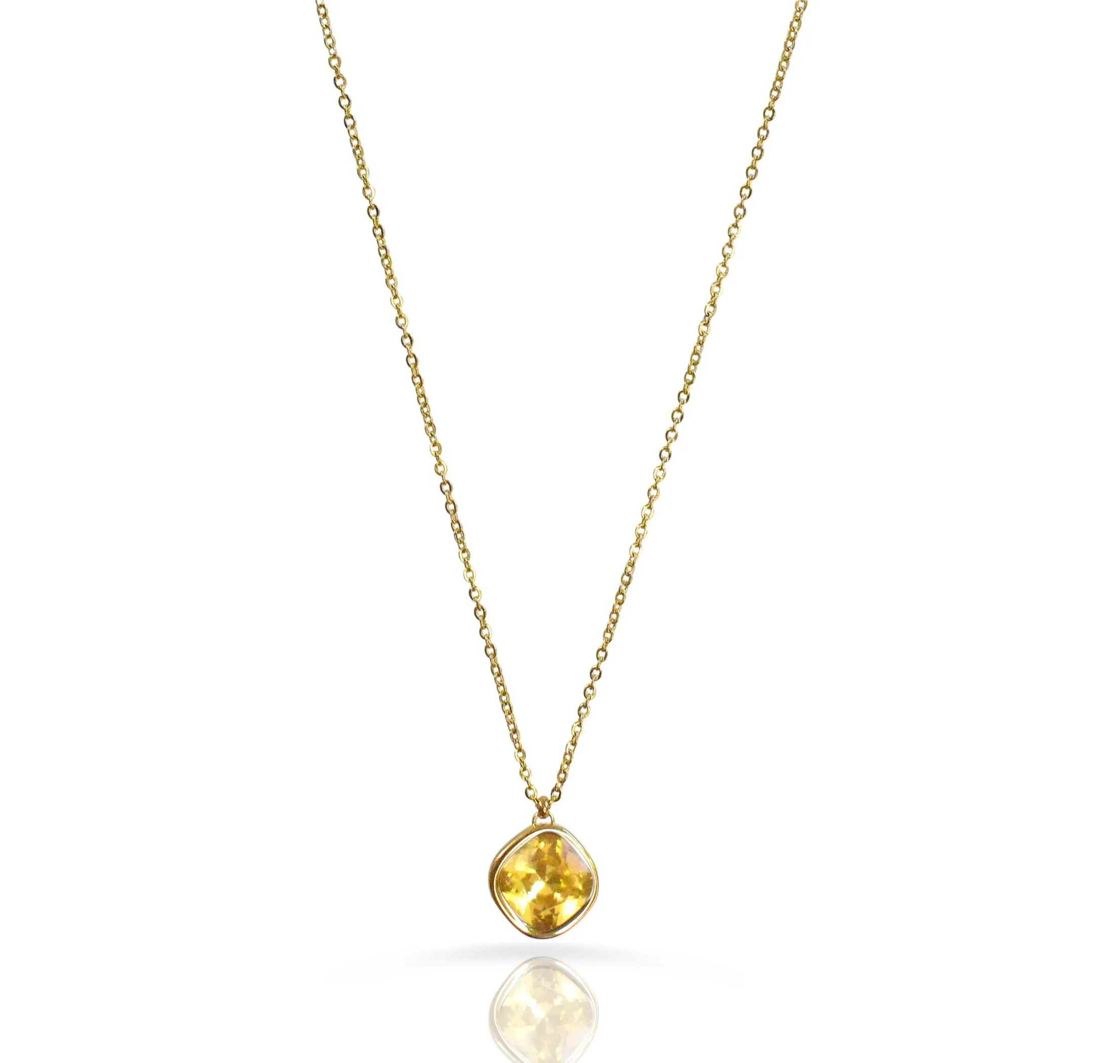 DESIREE CITRINE BIRTHSTONE PENDANT NECKLACE- NOVEMBER