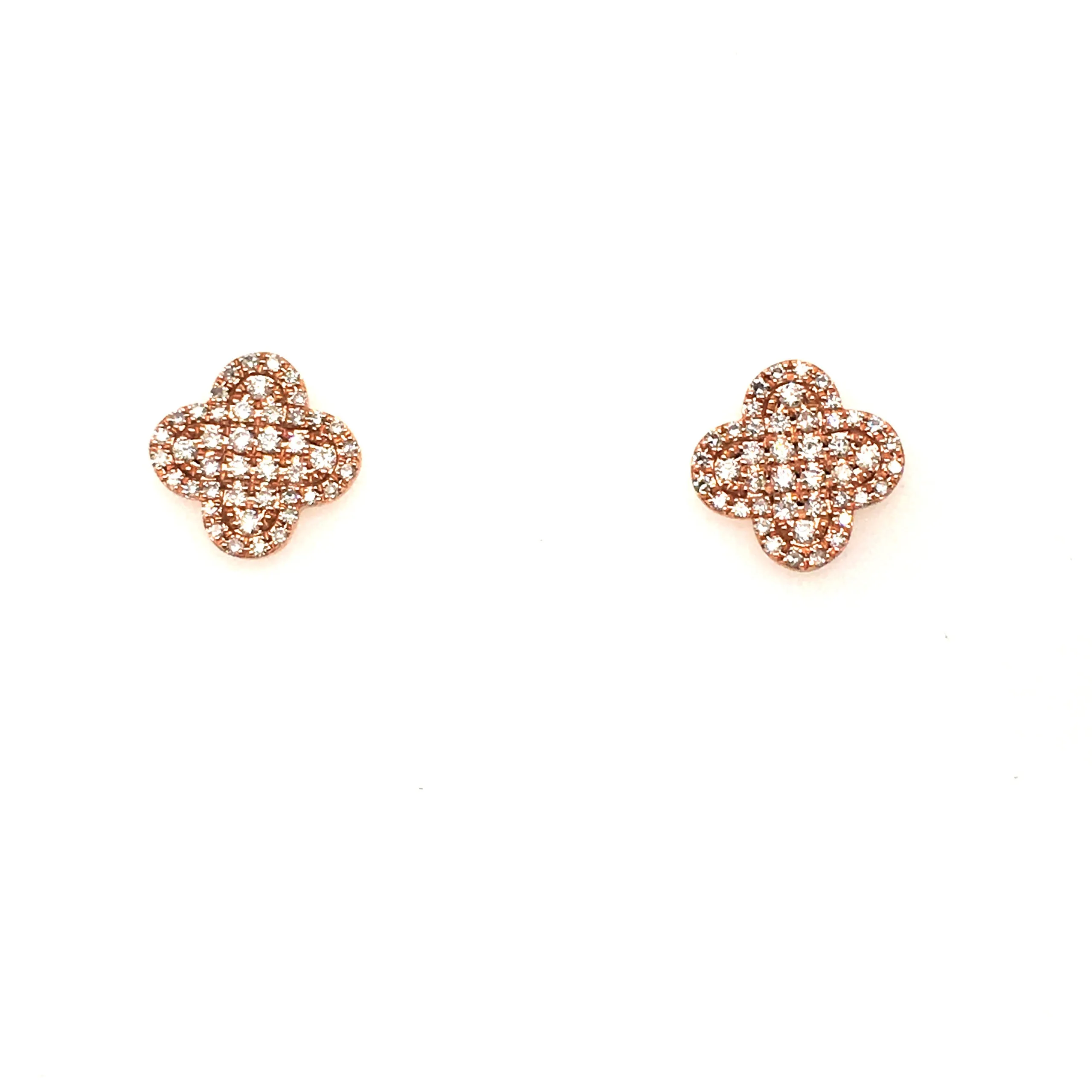 Diamond Clover Stud Earrings