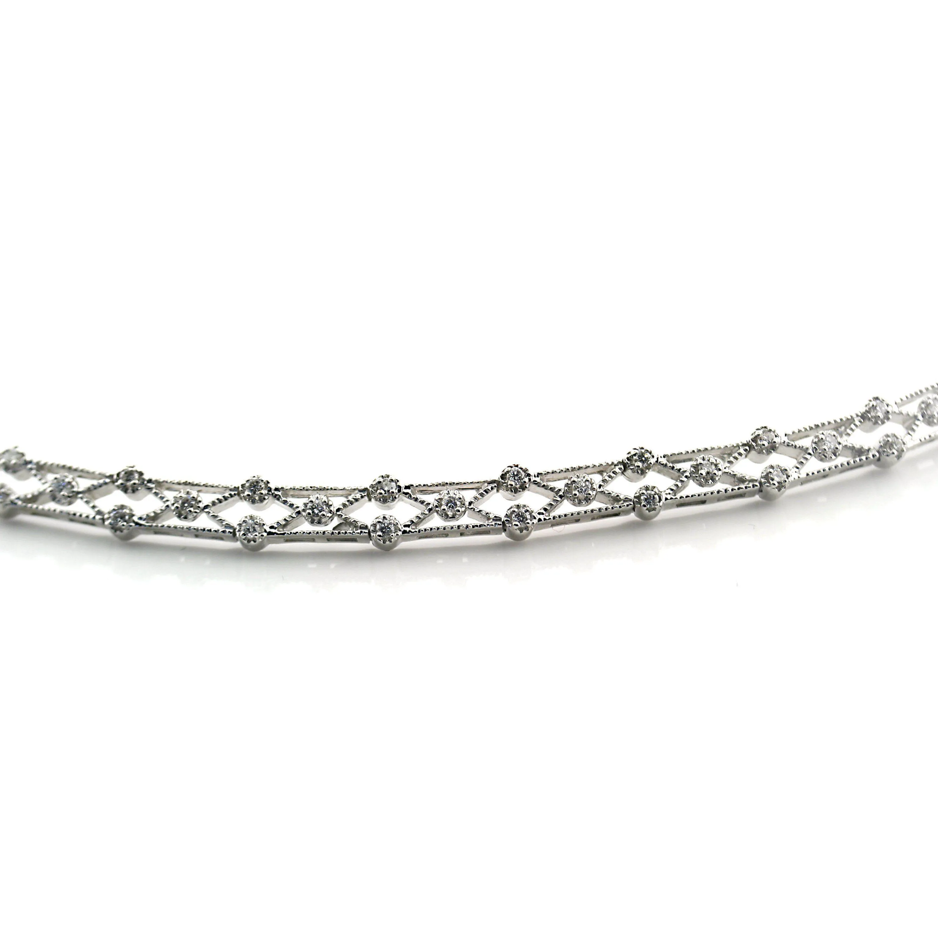 Diamond Collar Necklace 14K White Gold