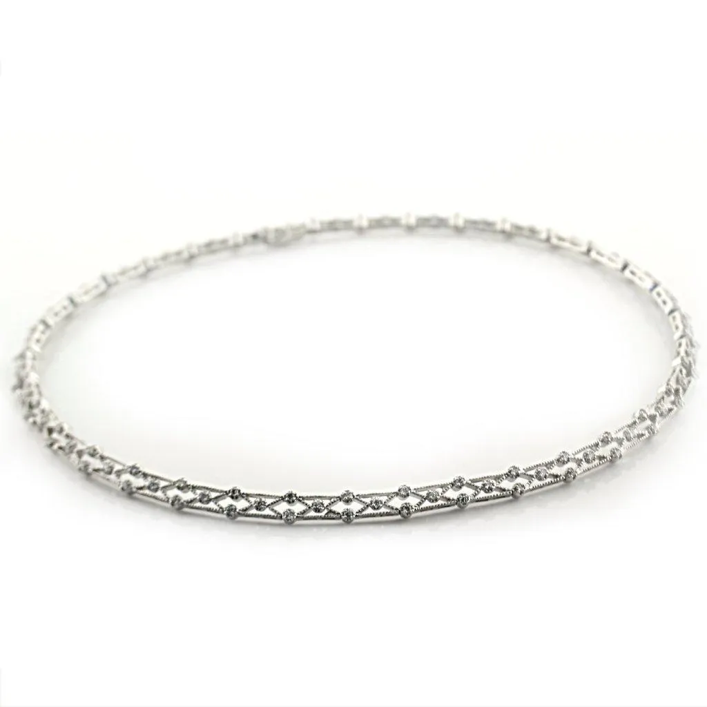 Diamond Collar Necklace 14K White Gold