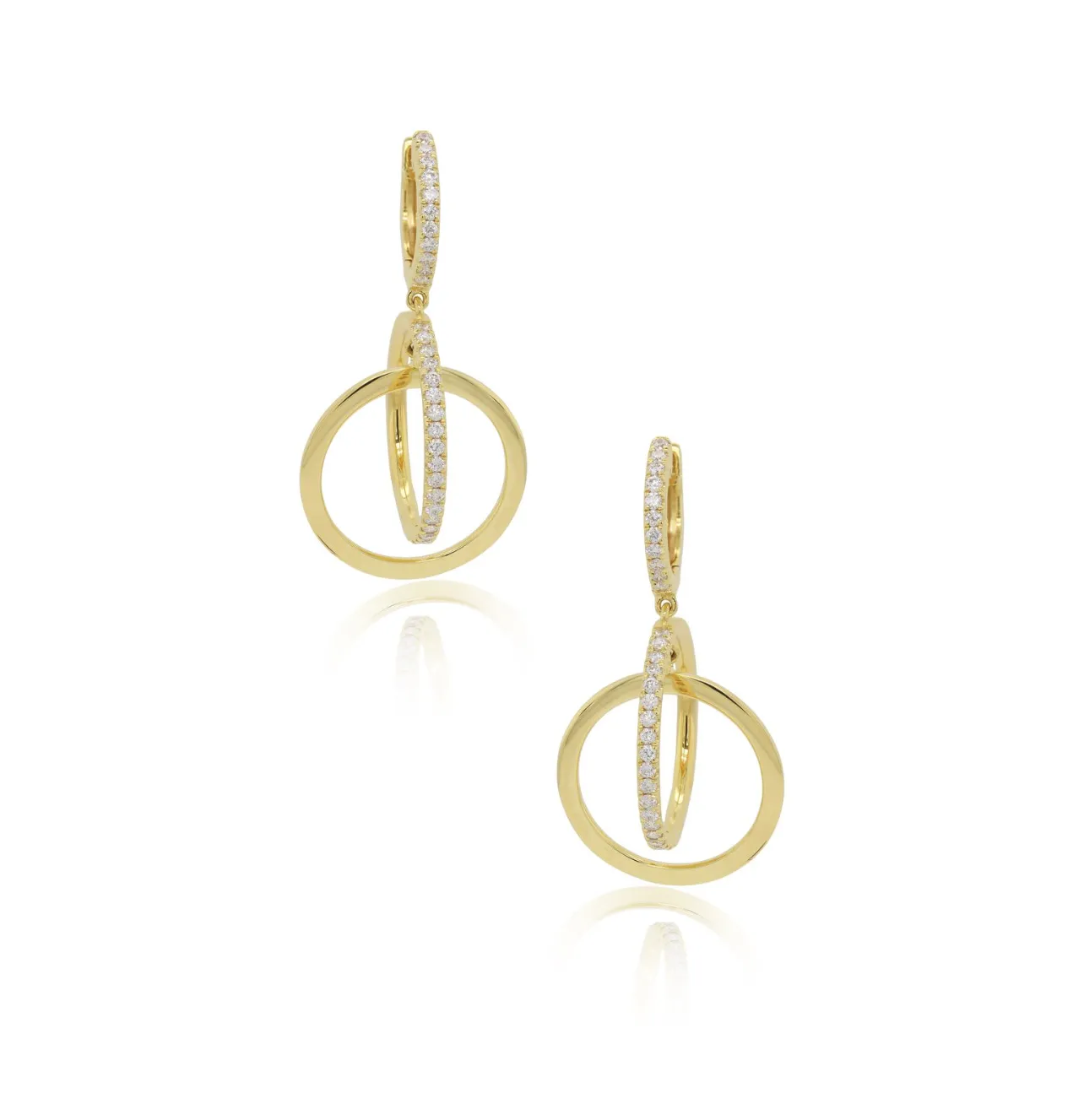 Diamond Interlinking Circles Dangle Earrings