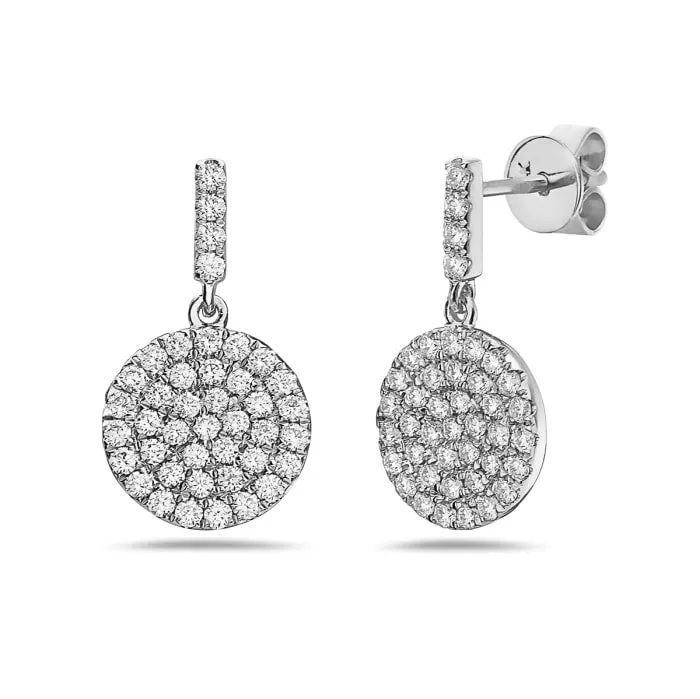 Diamond Pave Disc Dangle Earrings