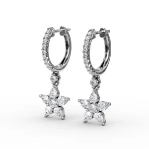 Diamond Star Drop Earrings