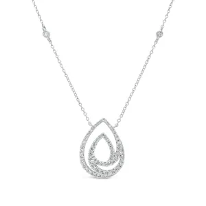 Diamond Teardrop Swirl Necklace