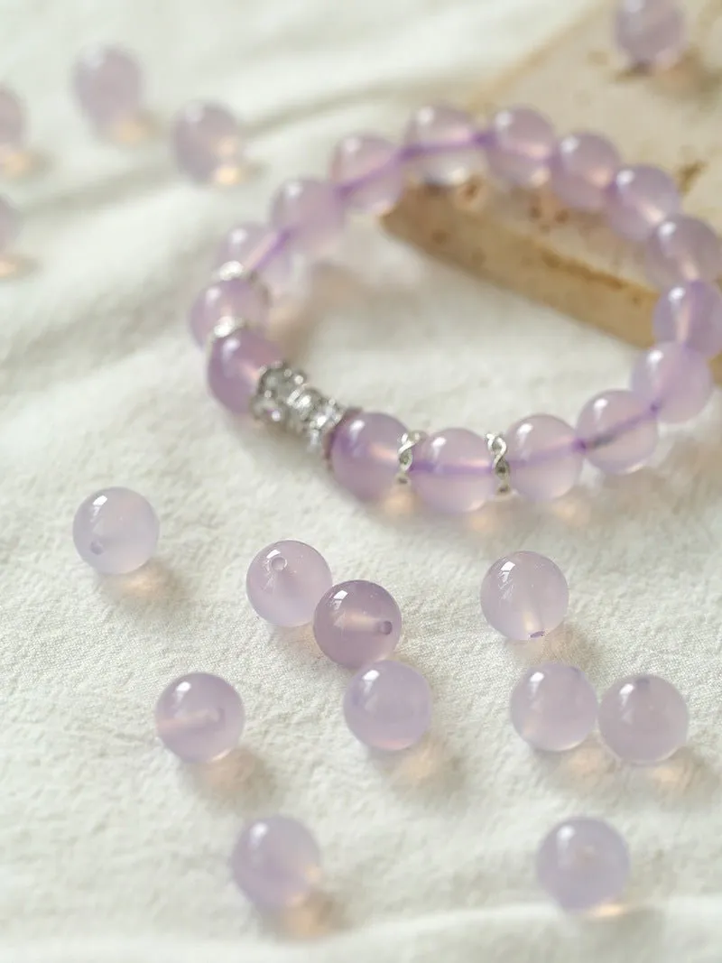 Dreamy Purple Chalcedony With Full Diamond Small Waist Bracelet