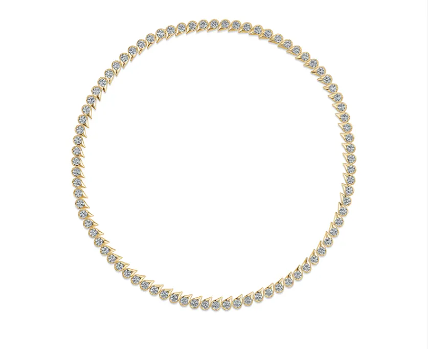 Droplet 26.12Ct Diamond Necklace in 18K Yellow Gold, 18in